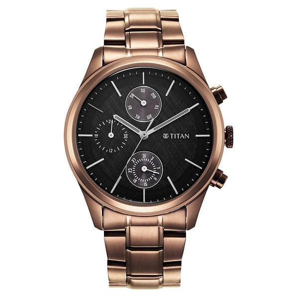Titan black deals dial multifunction watch