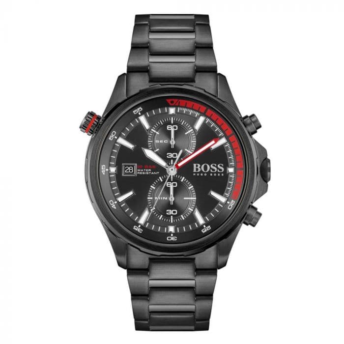 Hugo Boss Men Globetrotter Round Black Watches - Main Image
