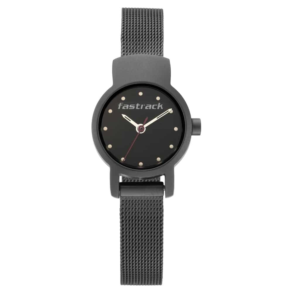 NR2298NM01 HITLIST BLACK DIAL STAINLESS STEEL STRAP WATCH - Kamal Watch Company