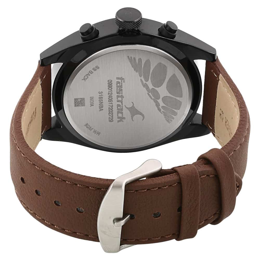NR3165NL01 ALL NIGHTERS BLACK DIAL LEATHER STRAP WATCH - Kamal Watch Company