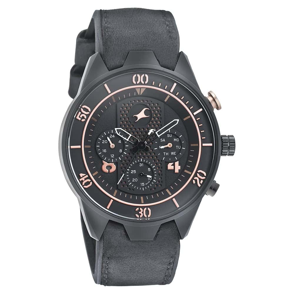 NP3195AP03 ALL NIGHTERS BLACK DIAL LEATHER STRAP WATCH