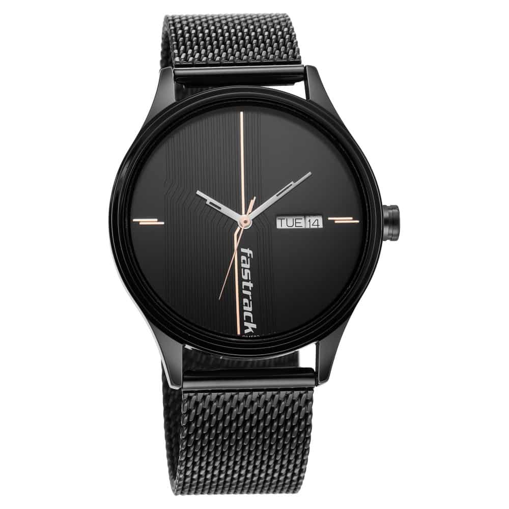 NR3247NM03 STYLE UP BLACK DIAL STAINLESS STEEL STRAP WATCH - Kamal Watch Company