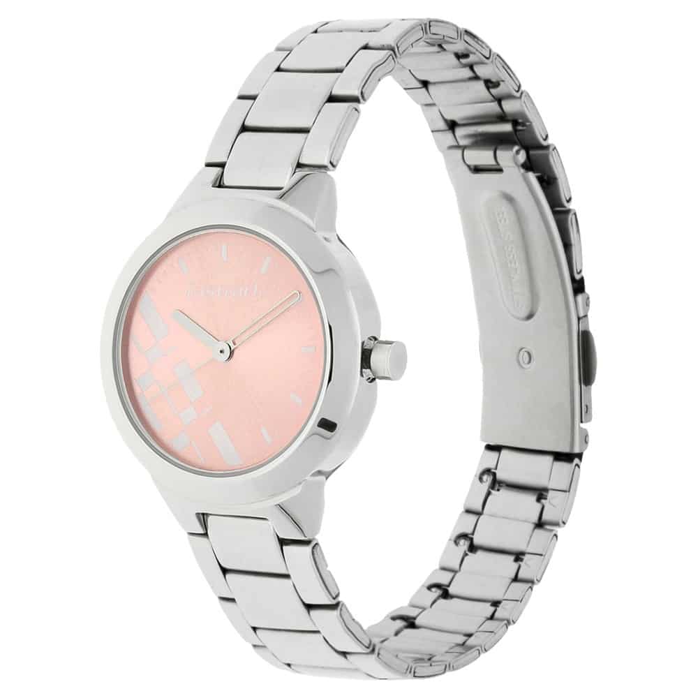 NR6150SM04 PINK DIAL SILVER STAINLESS STEEL STRAP WATCH - Kamal Watch Company