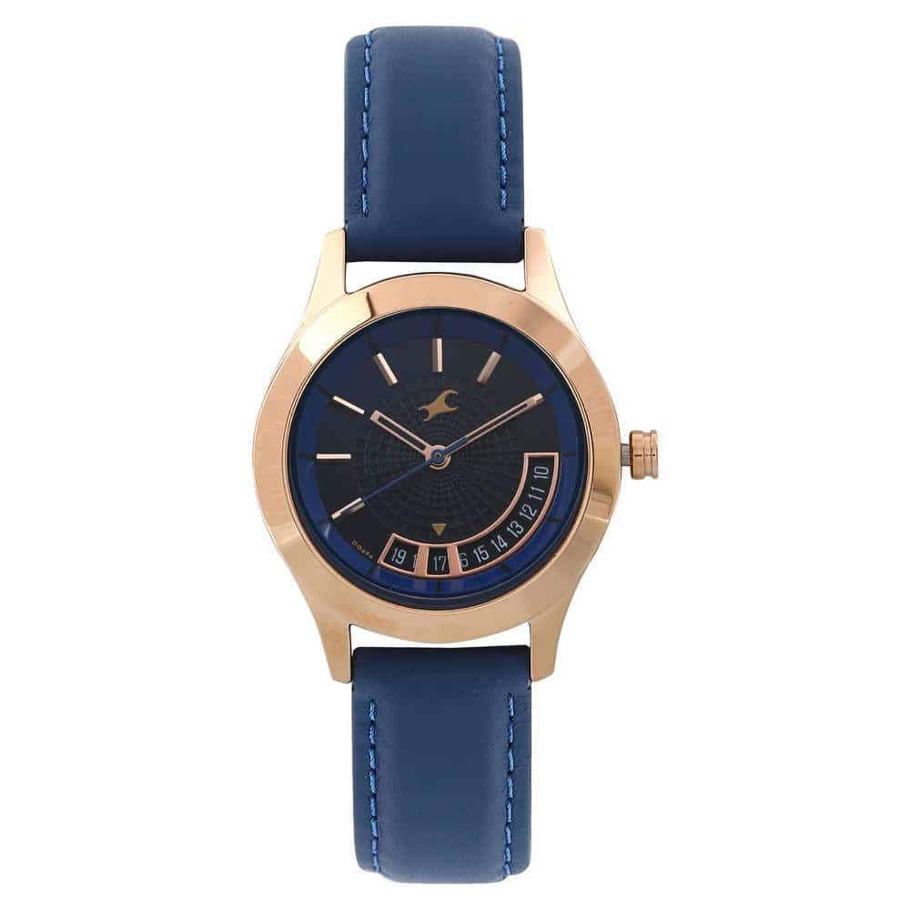 NP6165WL01 ALL NIGHTERS BLUE DIAL LEATHER STRAP WATCH