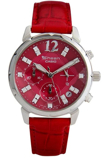 Casio Sheen Chronograph Red Dial Women's Watch - SHN-5010L-4ADR(SH157)