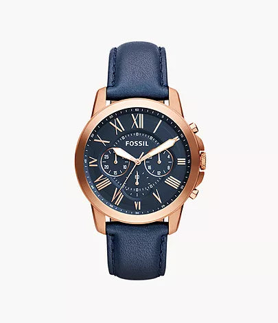 Fossil Men'S Grant Blue Leather Watch