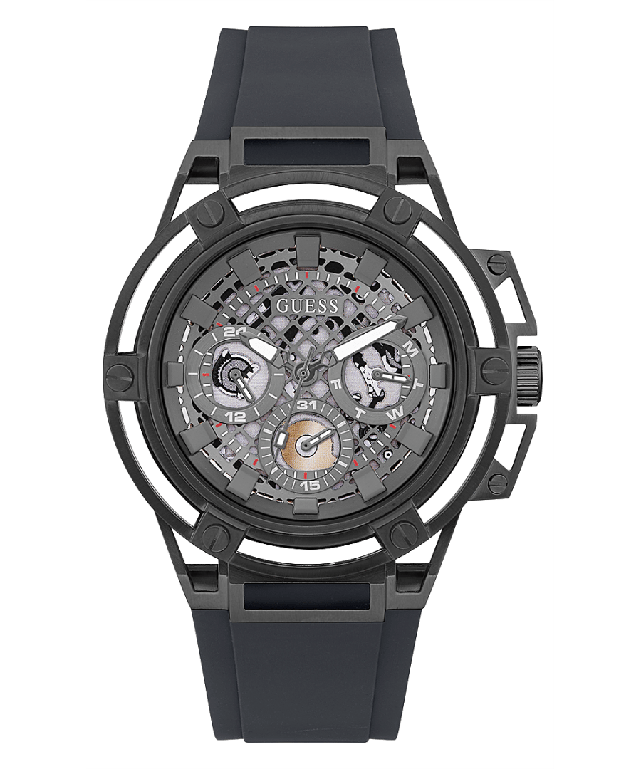 GUNMETAL CASE GREY SILICONE WATCH - Kamal Watch Company