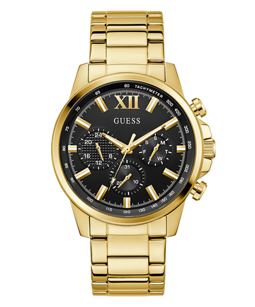 GUESS Mens Gold Tone Multi-function Watch