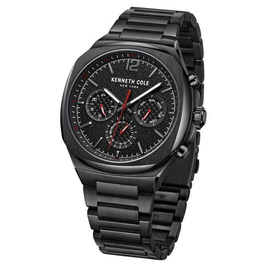 Kenneth Cole Multifunction Black Dial Watch for Men
