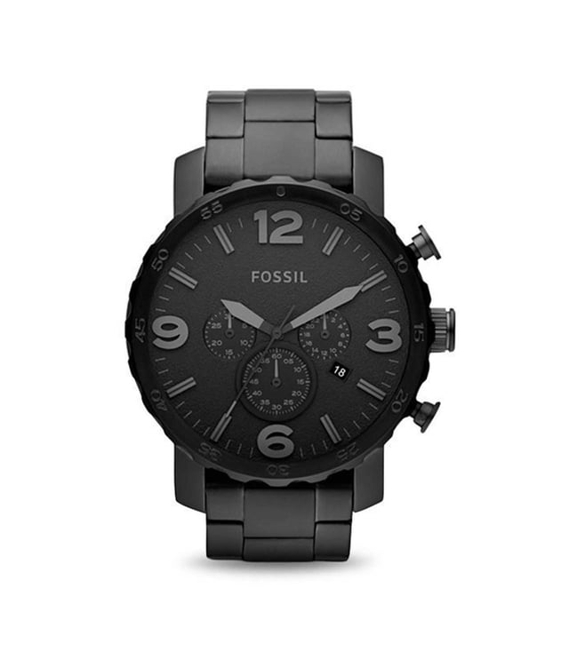 Fossil Nate Chronograph Black Stainless Steel Watch