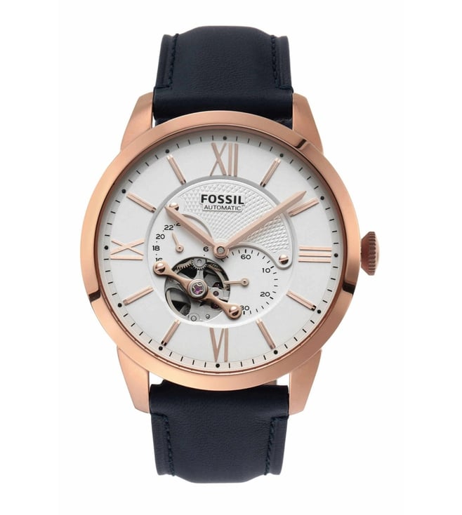 Fossil Townsman Automatic Navy Leather Watch
