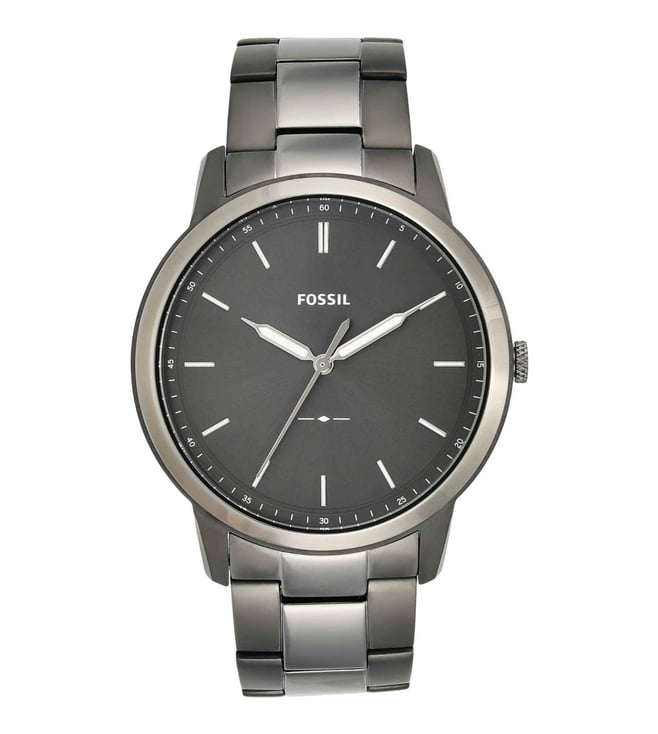 Fossil Minimalist Three-Hand Smoke Stainless Steel Watch