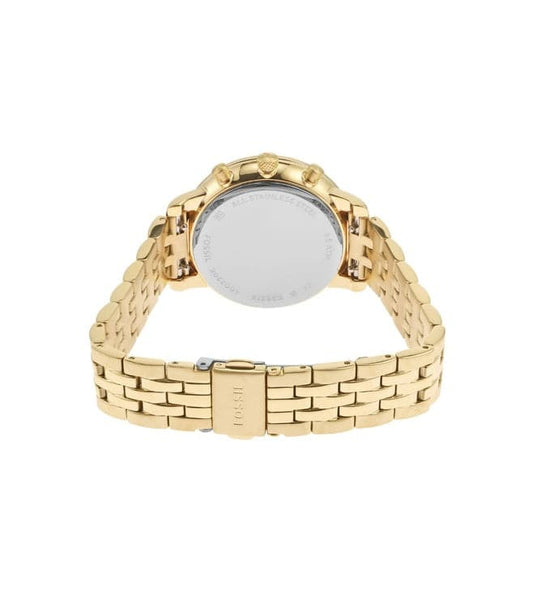 Womens 36 mm Neutra Gold Dial Stainless Steel Chronograph Watch - ES5219I - Kamal Watch Company