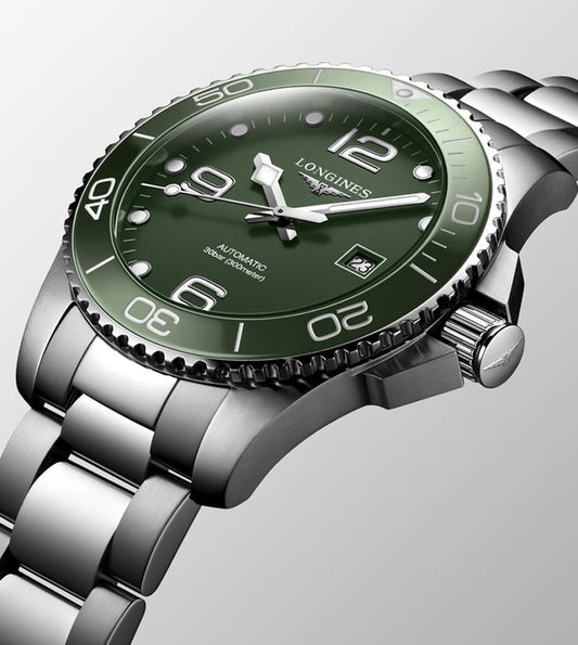 Longines Hydroconquest Green Dial Stainless Steel Men'S Watch
