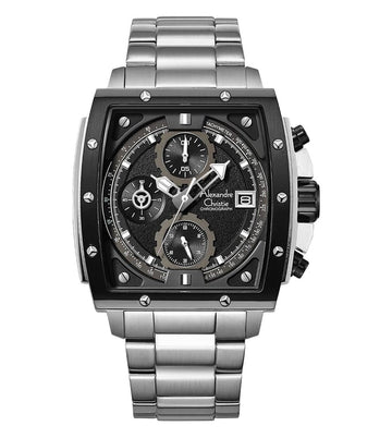 ALEXANDRE CHRISTIE Reminiscence Tachymeter Quartz Chronograph Men 44mm 6376MCBTBBA