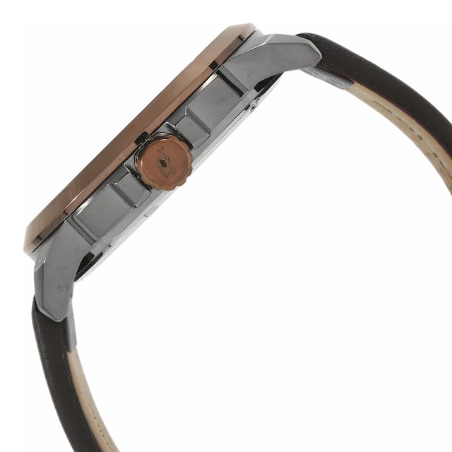 Grey Dial Black Leather Strap Watch NCPL15238JSUBN13 - Kamal Watch Company