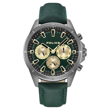 Police Green Dial Quartz Multifunction Watch for Men