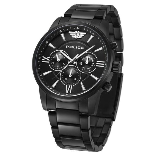 Police Black Dial Quartz Multifunction Watch for Men