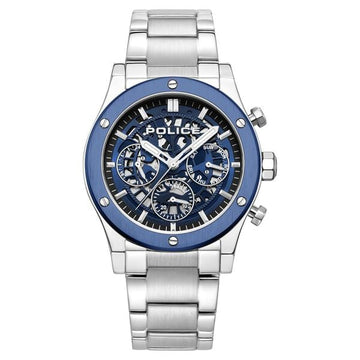 Police Blue Dial Quartz Multifunction Watch for Men