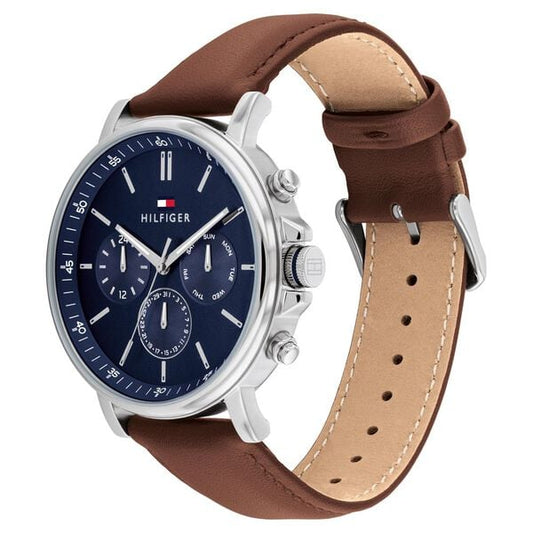 Tommy Hilfiger Quartz Multifunction Blue Leather Strap for Men