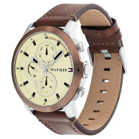 Tommy Hilfiger Off White Dial Quartz Analog with Date Watch for Men