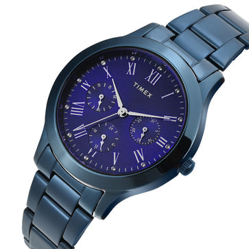 Timex Women Blue Round Multifunction Dial Watch- TW000Q819