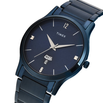 Timex Men Blue Round Analog Dial Watch- TW000R460