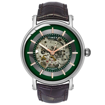 Timex Men Automatic Green Round Stainless Steel Dial Watch- TWEG16718