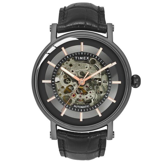 Timex Men Automatic Black Round Stainless Steel Dial Watch- TWEG16720