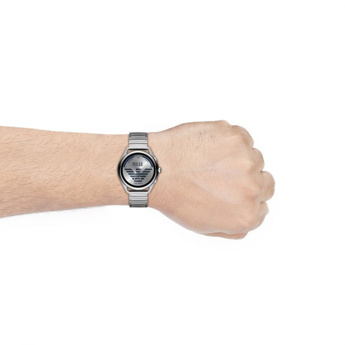 Emporio Armani Men Matteo Round Silver Smartwatches - Kamal Watch Company