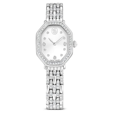 Dextera Octagon watch Swiss Made, Metal bracelet, Silver tone, Stainless steel