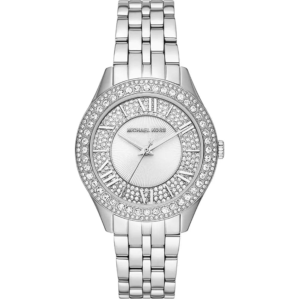 MICHAEL KORS Harlowe Pavé Silver-Tone Watch - Kamal Watch Company