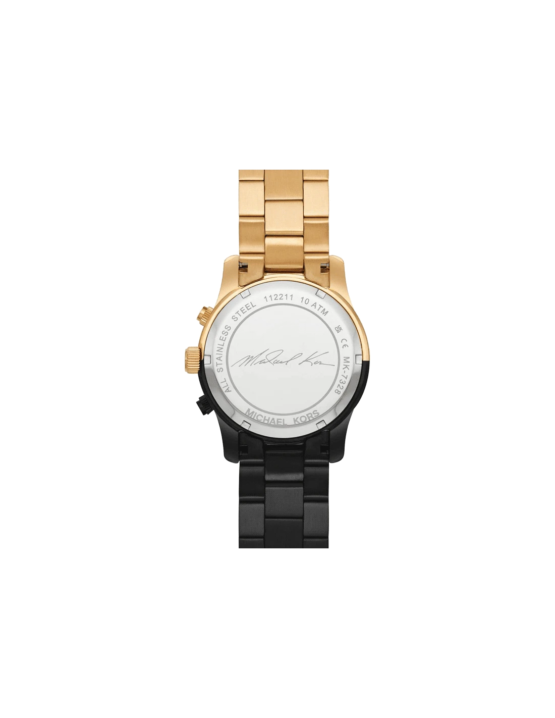 Michael Kors Runway 38 mm Black Dial Stainless Steel Chronograph Watch for Women - MK7328 - Kamal Watch Company