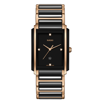 Rado Integral Black Dial Ceramic Diamond Men'S Watch