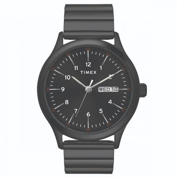 TIMEX FASHION MEN'S BLACK DIAL ROUND CASE DAY DATE FUNCTION WATCH -TWEG19705