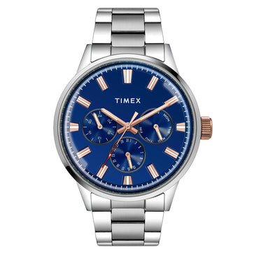 Timex Fashion Men's Blue Dial Round Case Multifunction Function Watch -TWEG19909