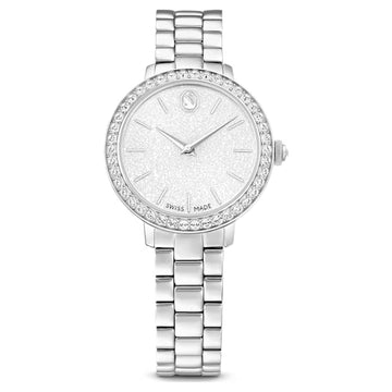 Watch Swiss Made, Metal bracelet, Silver tone, Stainless steel