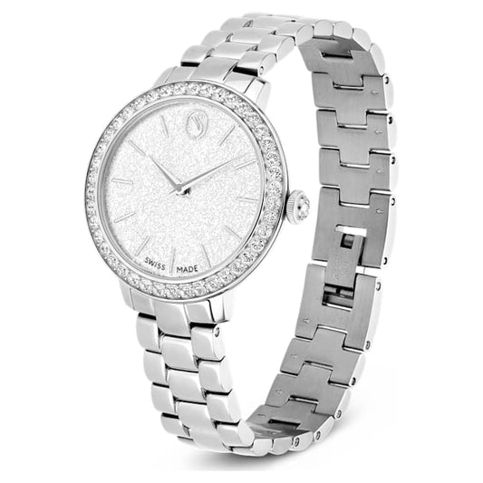 Watch Swiss Made, Metal bracelet, Silver tone, Stainless steel