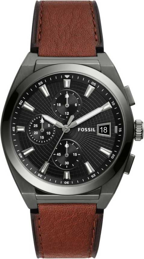 Fossil Everett Chronograph Amber Leather Watch - Kamal Watch Company