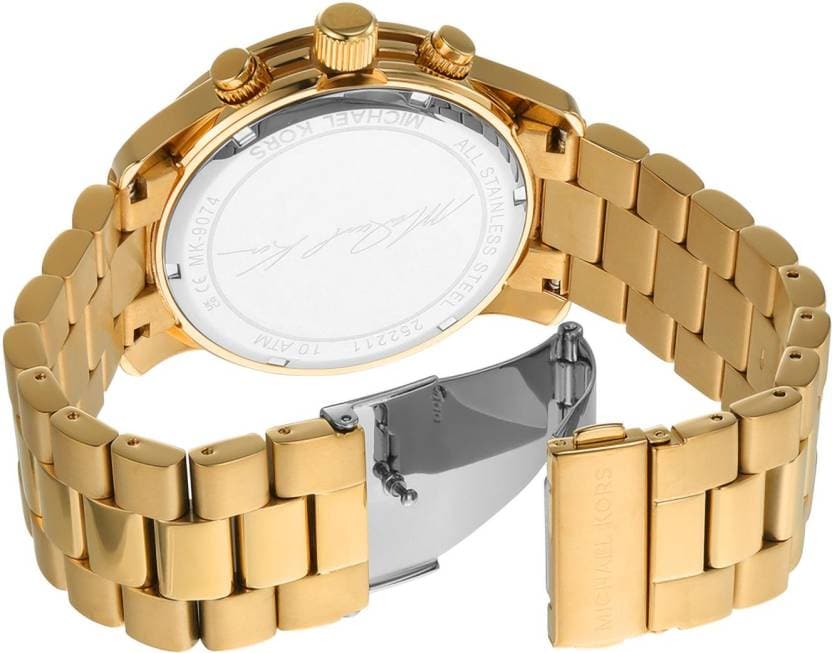 Michael Kors Runway 45 mm Gold Dial Stainless Steel Chronograph Watch for Men - MK9074I - Kamal Watch Company