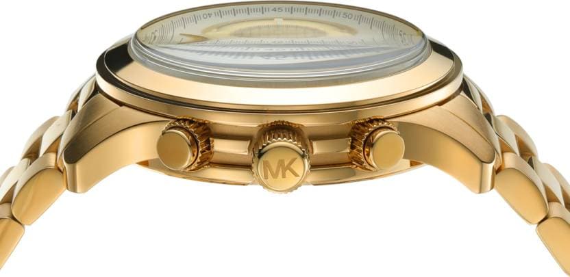 Michael Kors Runway 45 mm Gold Dial Stainless Steel Chronograph Watch for Men - MK9074I - Kamal Watch Company