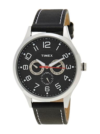 Timex Fashion Analog Black Dial Men's Leather Watch - Kamal Watch Company