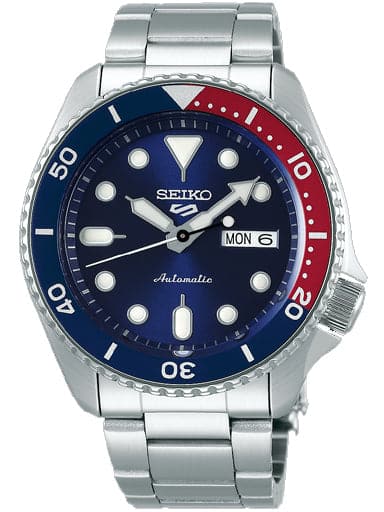 Seiko Automatic Blue Dial Blue Red Bezel Men'S Watch Srpd53K1