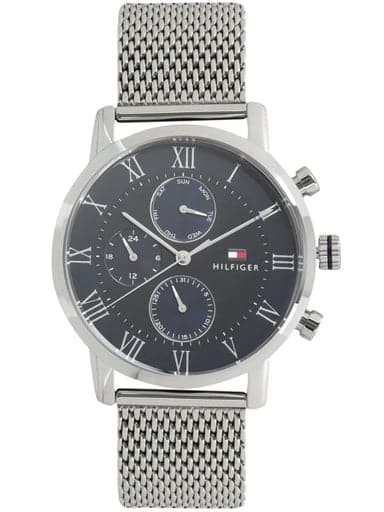 Tommy Hilfiger Blue Dial Silver Metal Strap Men'S Watch Nbth1791398