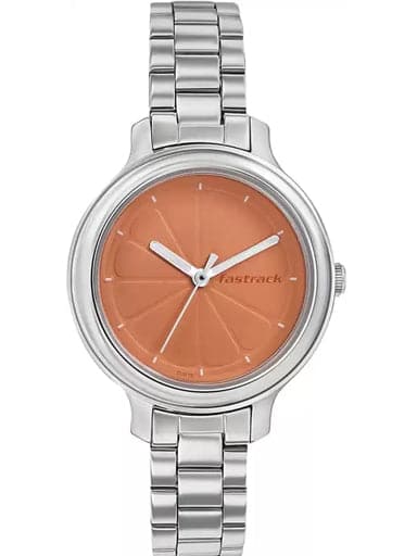 Fastrack Orange Dial Stainless Steel Strap Watch - Kamal Watch Company