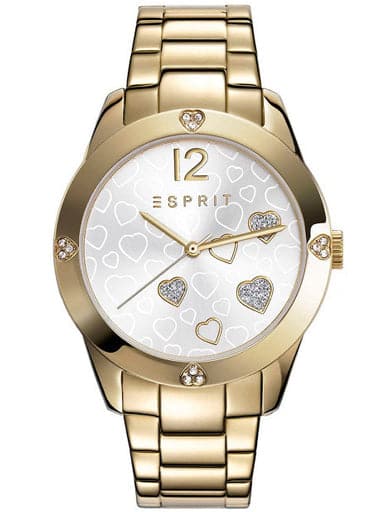 ESPRIT White Dial Gold Tone Strap Women's Watch ES108872002 - Kamal Watch Company