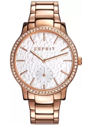 ESPRIT White Dial Rose Gold Stainless Steel Strap Women's Watch ES108112005 - Kamal Watch Company