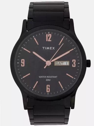 Timex Classics Black Dial Black Stainless Steel Strap Men'S Watch Tw000R438