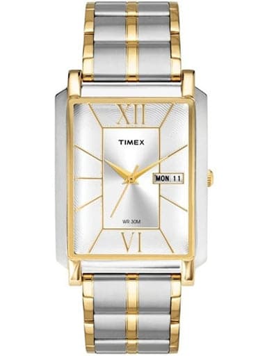 Timex Classics Silver Dial Two Tone Strap Men's Watch TW000W908 - Kamal Watch Company