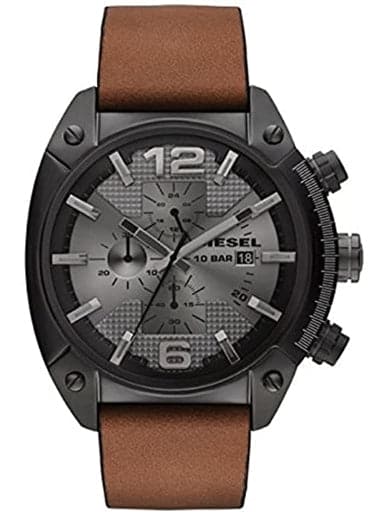 Diesel Men's Overflow Chronograph Brown Leather Watch - Kamal Watch Company